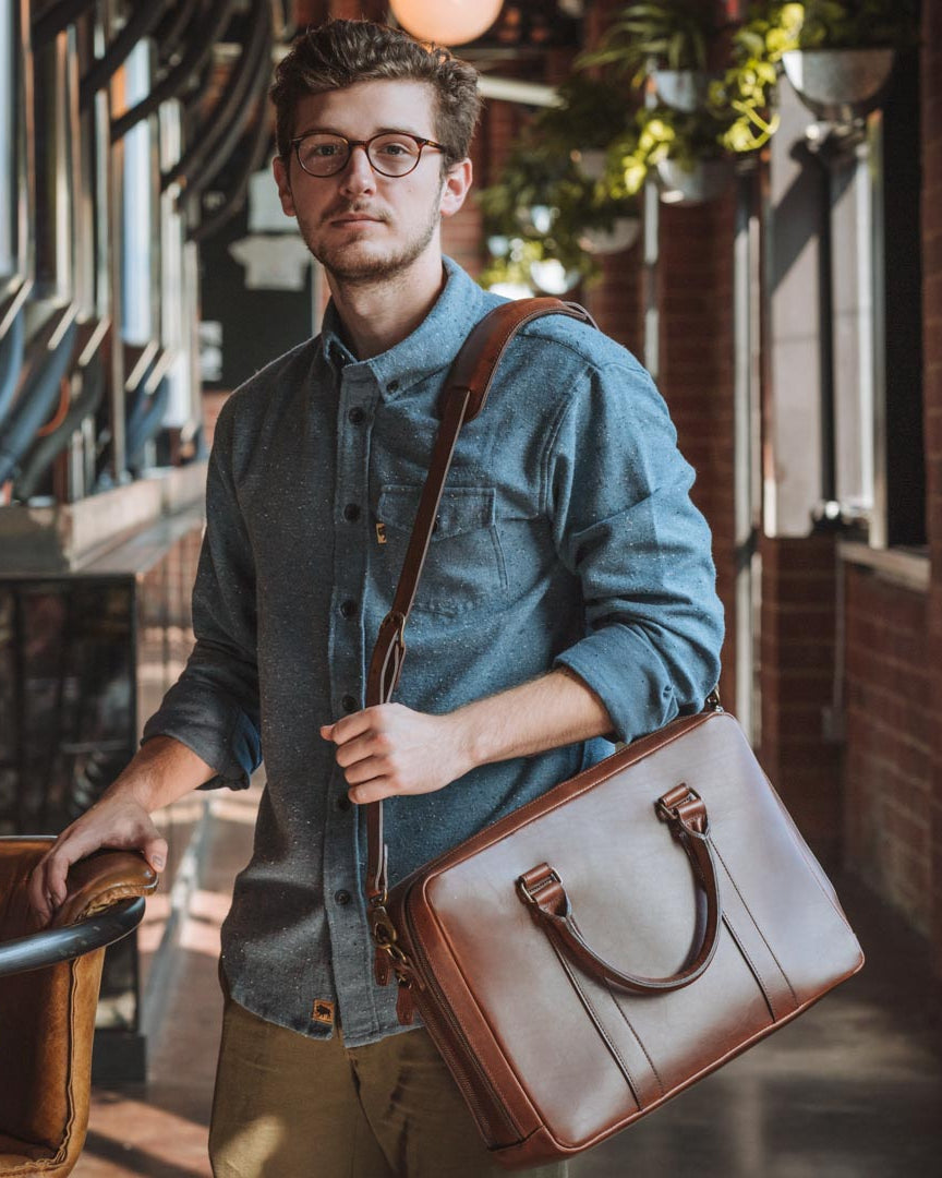 Modern Leather Briefcase | Elderwood
