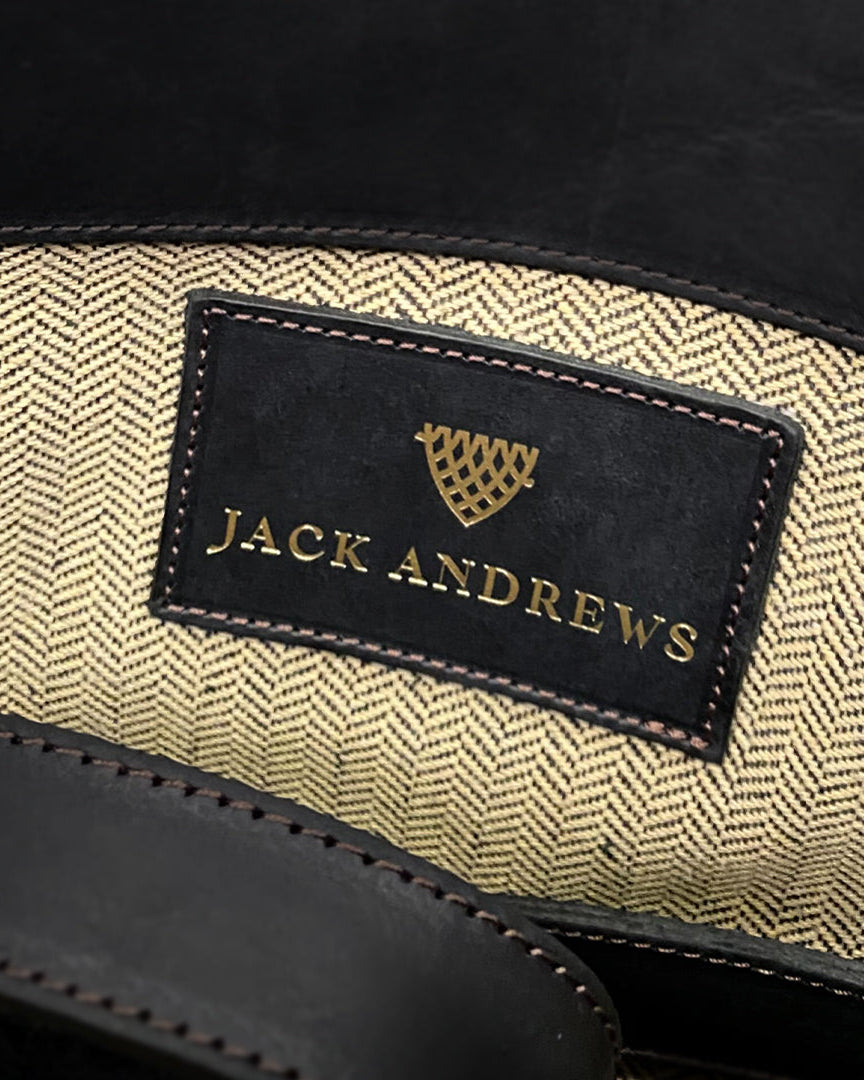 Men's Duffel in Black - Herringbone Interior Lining