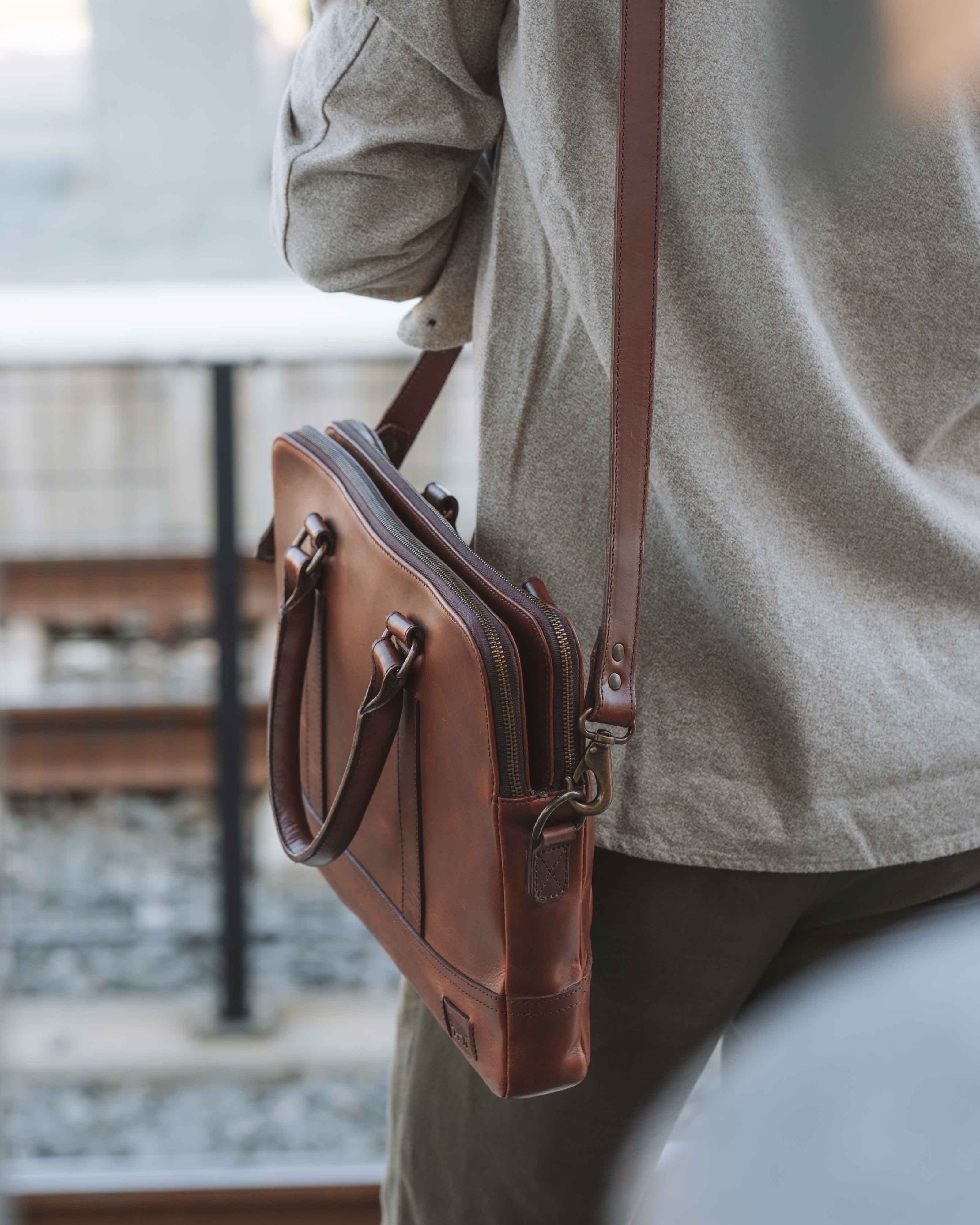 Sleek Leather Attache | Elderwood hover