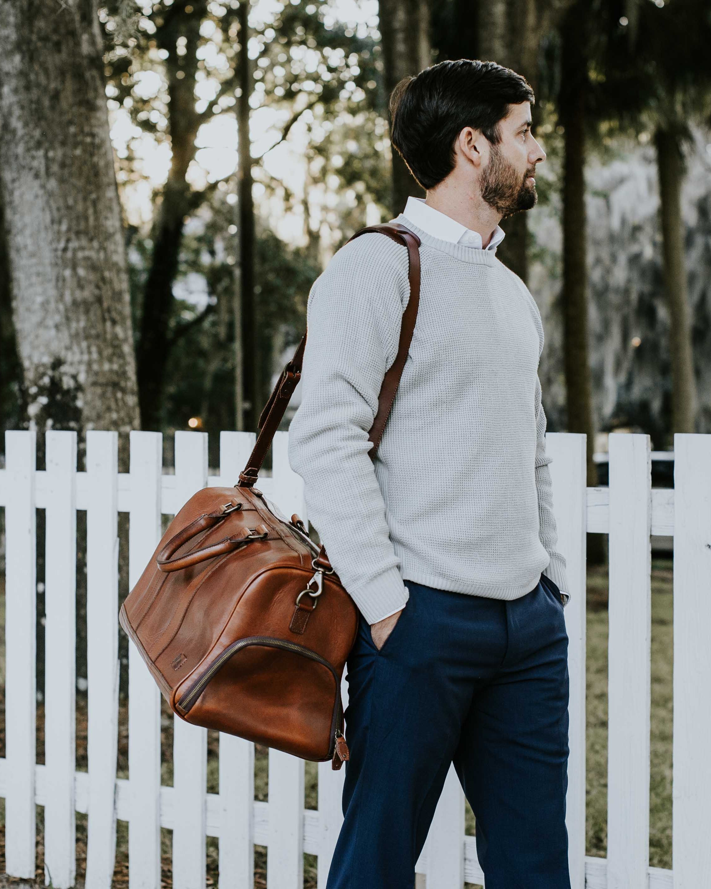 Men's Best Leather Duffle | Elderwood hover