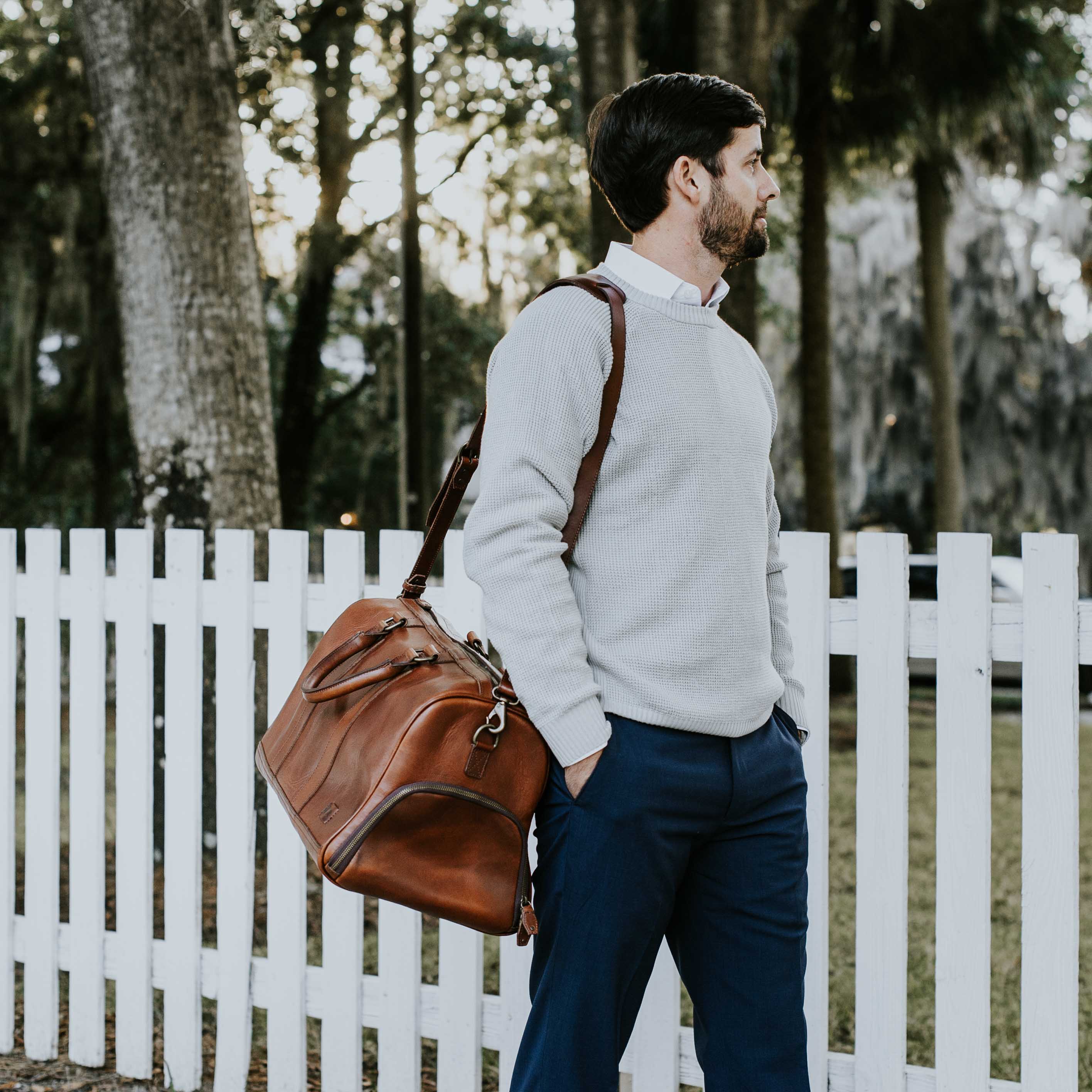 Men's Best Leather Duffle | Elderwood hover