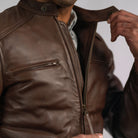 lambskin leather moto jacket